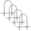 Otoolling Confezione da 4 forchette per girarrosto in acciaio inox, bulloni a U per spina dorsale di maiale, lunghezza 14 cm, larghezza 5,1 cm, asta per spiedo, accessori per griglia per barbecue