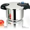 Kitchen Move Illico Pentola a pressione a baionetta, diametro 24 cm, 8 l, in acciaio inox, con cestello per cottura, argento