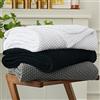 Longhui bedding, Coperta in maglia grossa a trecce, leggera, 100% cotone biologico, per divano, letto, asilo, stile rustico, shabby chic, moderno, 152,4 x 203,2 cm, con sacchetto per il lavaggio,