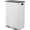 Spirella - Pattumiera Differenziata da Cucina con Pedale 60L (2x30L) - Modello Aliya - Acciaio Inox Spazzolato - Coperchio Soft-Close - Secchi Estraibili - Maniglie Laterali - Bianco Opaco