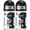 NIVEA MEN Uomini Nivea Deodorant Bille Invisibile in bianco e nero di alimentazione 50 ml - Set di 4