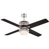 Westinghouse Ventilatore da soffitto in nichel spazzolato per interni da 122 cm Westinghouse Lighting Oscar con luce e telecomando, fissaggio con luce LED dimmerabile con vetro smerigliato opale