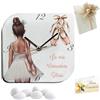 Doni Bomboniere Comunione 1 pz Orologio in Ecopelle con Stampa con Ballerina con Tutu e Scarpette da Ballo Personalizzabile Artigianale Idee Regalo Complete Bambina Moderno (MOD. 03-22 x 22 cm)