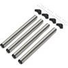 Emuca - Gambe regolabili per tavolo Ø60x830mm, kit di 4 piedi per tavolo in acciaio, altezza regolabile 830-850mm, nichel satinato