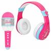 ColorBaby Barbie Set Cuffie Bluetooth senza fili per archetto e microfono, luci colorate, gioco karaoke, con cavo USB, regali per ragazze di 4 anni, giocattoli per ragazze (47868)