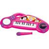 Lexibook, Principesse Disney, Pianoforte elettronico per bambini con effetti luminosi, microfono, batteria, altoparlante integrato, melodie dimostrative, lettore DJ, rosa/viola, K704DP