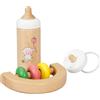Heless 685 - Set per bambole in legno, 3 pezzi, con biberon, ciuccio e sonaglio