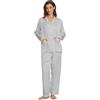 Friendumo Completo Pigiama Donna Maniche Corte in Rasato Elasticizzato Leggero - Estate(Blu-L)