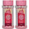 FunCakes Sprinkle Medley Pink, Rosa: Decorazioni di Zucchero, Sapore Delizioso, Ottime per Decorare Torte, Cupcake e Biscotti, Sprinkle Mix. 70g (Confezione da 2)