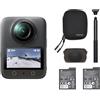 DJI Osmo 360 Combo Essenziale, Fotocamera 360° con Sensore da 1 Pollice, Video Nativi a 360° in 8K, Kit con Asta Telescopica Invisibile da 1,2 m, Autonomia Estesa con 2 Batterie