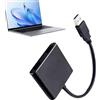 Generico Adattatore USB HD, espande la connettività del display, cavo convertitore video USB 3.0 a HD, design di trasmissione del segnale 1080P ad alta velocità, accessorio display monitor per laptop desktop,