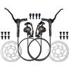Generico Compatibile for Freno a Disco Idraulico Tanke MT200 - Leva in Acciaio a 2 pistoncini 800/1600mm e 3 Dita for aggiornamento MTB,Componenti(LeftFront RightRear)