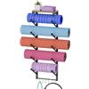 AKDJGFP Supporto Per Tappetino Da Yoga A Parete 5 Tiers Yoga Mat Holder Rack Wall Mount With 6 Hooks For Hanging Accessory Strap Foam Rollers Resistance Bands Mats