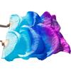 LYXYGMV Bambino Donne Belly Dancing Fan 1 Pair Gradient Color Dancer Pratica Ventilatori di Seta Lunga Imitazione per Spettacoli Teatrali(12,1 pair-150x90cm)