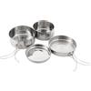 Jnchdghwa Set di Pentole da Portatili in Acciaio Inossidabile - 4 Pezzi/Set Include Pentola, Ciotola e Utensili per Escursionismo, Picnic, Cucina All'Aperto