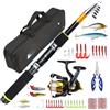 Smarbettiy Canna da pesca compatta con mulinello, kit di lenza per esche, materiale FRP, portatile, diverse lunghezze, 180-300 cm, rapporto di trasmissione liscio 5,2 a 1, per laghi, fiumi, riparati costieri