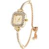 HALUKAKAH Orologio Bambini Brillante con Diamanti - Placcato Oro 18k - Quadrante Rettangolare Oro - Quarzo, Cinturino Regolabile in Acciaio Inox - Per Ragazzi e Ragazze
