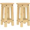 vidaXL Sgabello da bar 2 pezzi. Legno di pino massiccio
