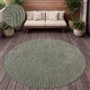 Paco Home Tappeto per esterni resistente alle intemperie Balcone Soggiorno Scandinavo Boho Unicolore Dimensioni 200 cm Rotondo
