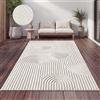 Paco Home Tappeto da esterno Resistente alle intemperie soggiorno balcone boho scandi design arcobaleno crema dimensioni 200x290 cm