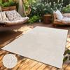 Paco Home Tappeto per esterni resistente alle intemperie Balcone Soggiorno Scandinavo Boho Unicolore Crema Dimensioni 160x220 cm