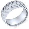 Bling Jewelry Anello da Uomo Meccanico Corridore Auto Battistrada Pneumatico per Uomini per Motociclisti in Acciaio Inossidabile Argento Opaco Spazzolato 8MM