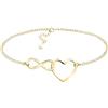 Sofia Milani - Bracciale da Donna in Argento 925 - Placcato in Oro - Ciondolo a Cuore Infinito - B0356