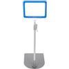 MERRYHAPY Set Porta Cartelli A6 Cornice Blu e Base Argentata, Espositore Prezzi da Tavolo per Supermercati e Negozi, per Cartellini Promozionali e Ambienti Commerciali