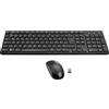 Speedlink SIGNIUM Deskset - Set Tastiera e Mouse wireless USB senza fili, Layout tedesco QWERTZ, alimentazione a batteria, ricevitore USB, tasti multifunzione, sensore 1200 dpi, nero