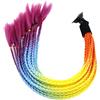 Kodxylytix 55 cm capelli casco treccia sfumato coda di cavallo per moto arancione giallo