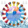 CIYIN 555 Pcs Palloncini d'Acqua, Colorato Bombe Dacqua Palloncini con 4 Attacchi Rubinetto, Palloncini Acqua Autosigillanti a Riempimento Rapido, per Giochi Acqua, Spiaggia, Piscina Feste Estive