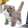 Generic Giocattolo interattivo per gatti in peluche - elettronico realistico con suono e coda che agita | animale domestico elettrico per 17 cm per ragazzi e ragazze in età prescolare