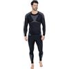 FASTWAY F-2402 senza cuciture, da uomo Set di biancheria intima funzionale M nero