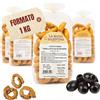 LA MADIA SALENTINA Tarallucci Salentini alle Olive Nere Leccino 1 Kg, Artigianali al Forno - Taralli Pugliesi Croccanti Tradizionali del Salento, Tarallini Snack Salato Tipico della Puglia (4x250g, Olive Nere Leccino)