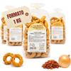 LA MADIA SALENTINA Tarallucci Salentini al Calzone con Uva Sultanina e Cipolla 1 Kg, Artigianali al Forno - Taralli Pugliesi Croccanti Tradizionali del Salento - Tarallini Snack Salato Tipico Puglia (4x250g, Calzone)