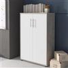 Dmora Armadio Multiuso 2 Ante Izu 79x118h cm Grigio Cemento Cassetti 4 Ripiani, 2 Ante