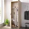 Dmora - Armadio multiuso 2 ante Forcola, Mobile multifunzione porta scope, Guardaroba porta scarpe, 78x35h190 cm, Rovere
