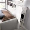 Dmora Testiera Letto Pratello 23x127 cm Bianco con Vani Libreria Singolo, Colore Struttura
