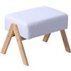 Relaxdays Poggiapiedi Imbottito in bambù, 40x28x30cm, Ingresso e Soggiorno, Crema/Naturale