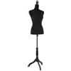 vidaXL Busto Sartoriale Donna Nero in PE Manichino con Supporto Espositore