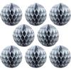 Ruidee 8 palline di carta velina a nido d'ape, ideali per feste, matrimoni, feste di compleanno, baby shower (20,3 cm, grigio)