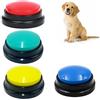 Cerioll Pulsanti per Cani, Buzzer Button, Beeper per Cani, 4 Pezzi Gioco Interattivo Cane, Recordable Training Answer Buzzers, Pulsante Cane per la Comunicazione e L'addestramento, Funzione di Registrazione
