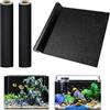 FOSLXIN Sfondo per Acquario, 2 Pezzi Adesivi statici Neri per Acquario Sfondo Adesivo per Acquario Poster con Pesci e Mondo Sottomarino Tagliabile per Decorare l'acquario 30 * 200 CM (Nero)