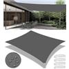 Woace Vela Ombreggiante Impermeabile Tenda da Sole per Esterno Vele Ombreggianti Rettangolare Telo Parasole con Anello D Corda Protezione UV Tenda a Vela per Giardino Balcone Terrazza Grigio Scuro 3.5x3.5M