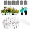 BUERPINKING Bordo flessibile in plastica, lunghezza 10 m, altezza 11,5 cm, con 60 punte di ancoraggio e 1 paio di guanti, bordi per aiuole per prato, giardino fiorito, cortile