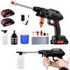 Ankishi 1500W Idropulitrice Senza Fili,Pistola Portatile ad Alta Pressione,Idropulitrice a Batteria 21V 60Bar, Lancia idropulitrice Ugello Regolabile 3 in 1, Tubo 5m e Secchio, per Auto Giardino