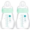 MAM Istruzioni in Lingua Straniera MAM Feel Good A159 Biberon in vetro, con tettarella 1 brevettata SkinSoftTM silicone ultra morbido per neonati da 0 mesi, 170 ml, blu (Confezione da 2)