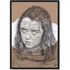 Sara Has. Art Arya Stark ORIGINAL Portrait Drawing with List of Names - A4 Size Game of Thrones Artwork