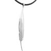Cozzi Gioielli Penna : Ciondolo in Argento 925 e Collana in Caucciù con chiusura in Argento 925 - Pendente con Girocollo - Piuma - Scrittore - Scrittura - Calamaio