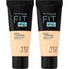 Maybelline New York Fondotinta Fit Me Matte&Poreless, Finish Opacizzante e Fissante, Tonalità: 112 Soft Beige (Confezione da 2)